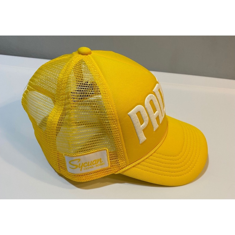 San Diego Padres Melon Wear Yellow Trucker Hat Sycuan Casino Snapback Cap - Picture 3 of 9